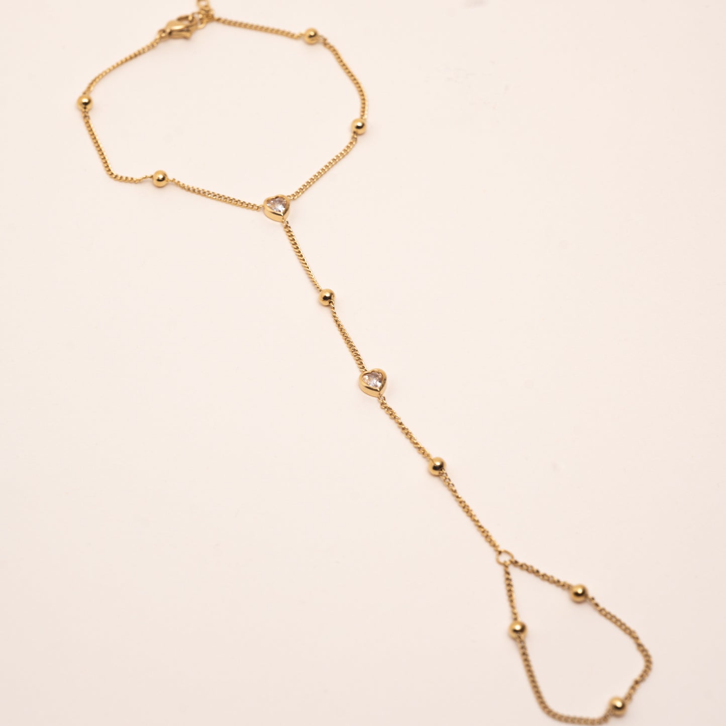 bracelet de main doré en acier inoxydable , plaqué or 18K