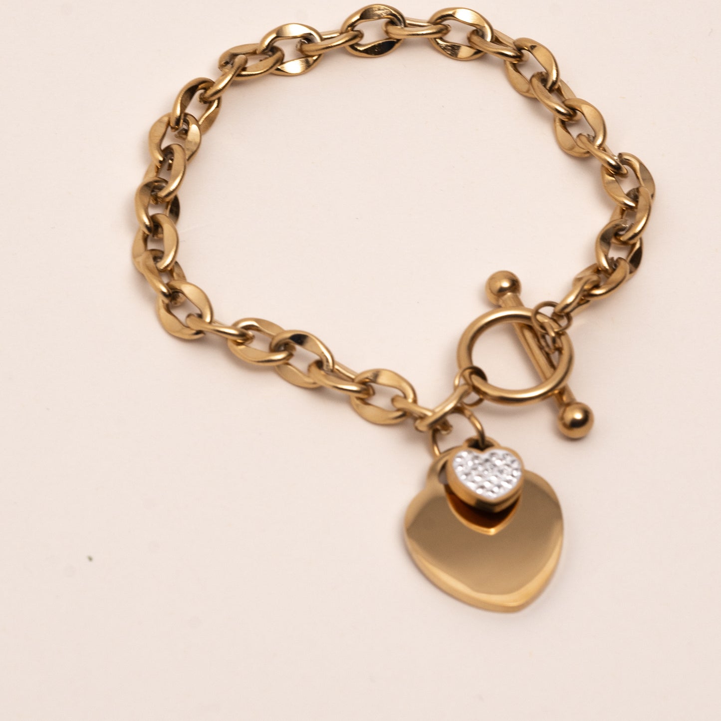 bracelet doré en acier inoxydable - plaqué or 18K
