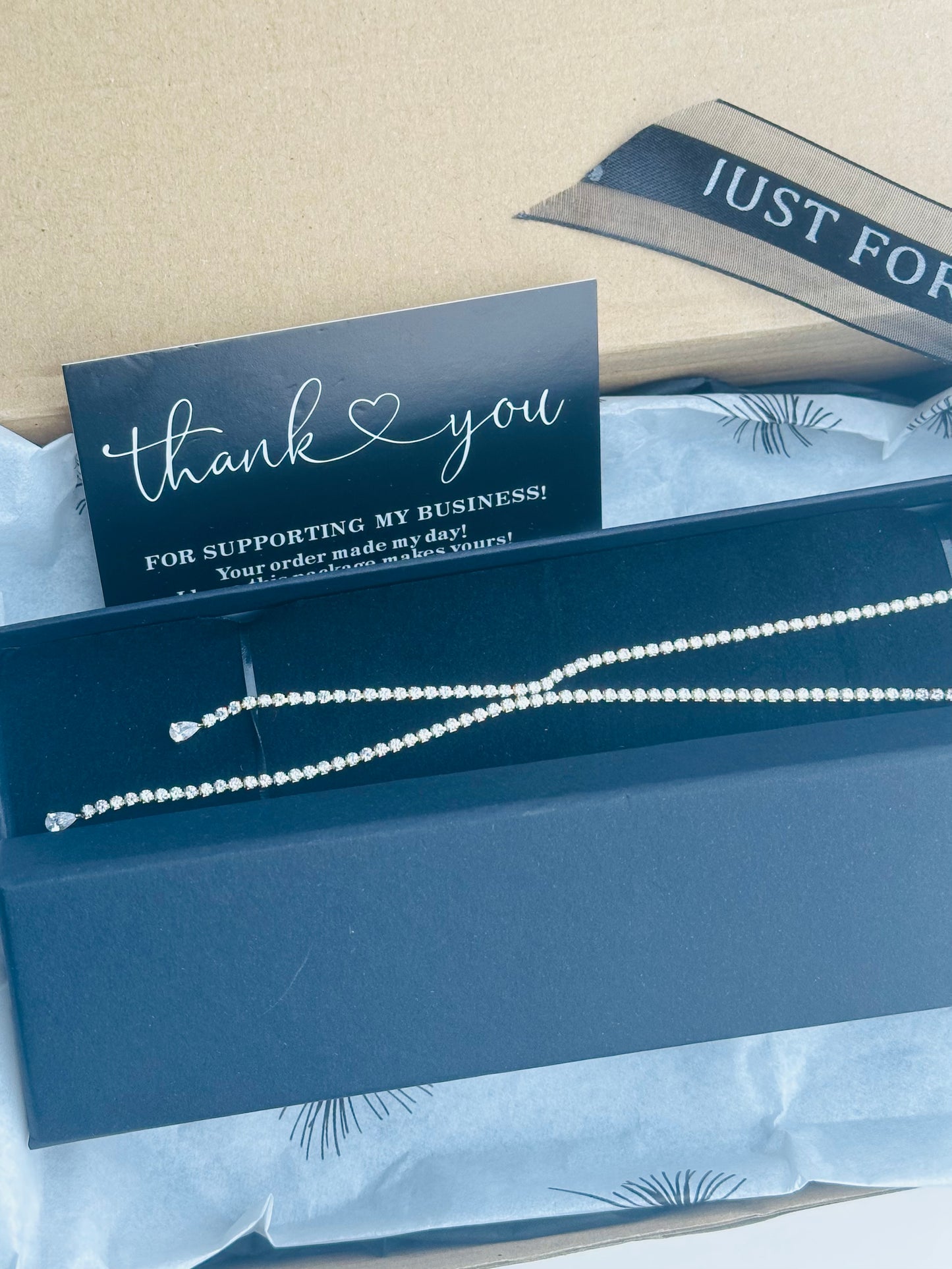 collier rivière doré en acier inoxydable et strass