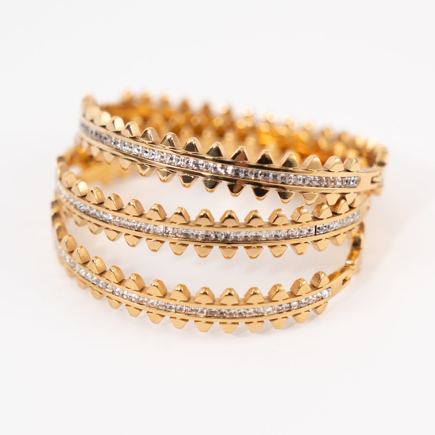 Bracelet doré perles effet diamant – acier inoxydable waterproof