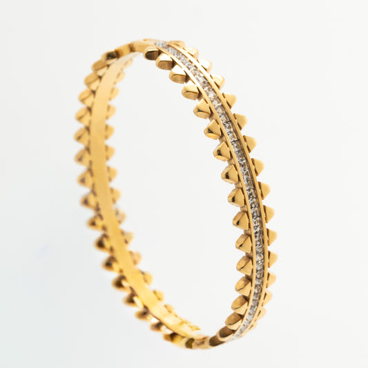 Bracelet doré avec perles effet diamant en acier inoxydable waterproof