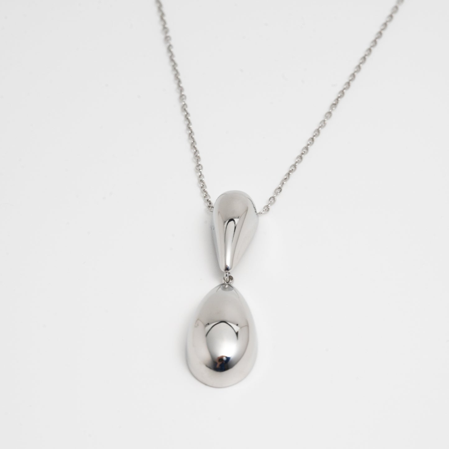 Collier double goutte en Acier inoxydable-Bijou élégant femme