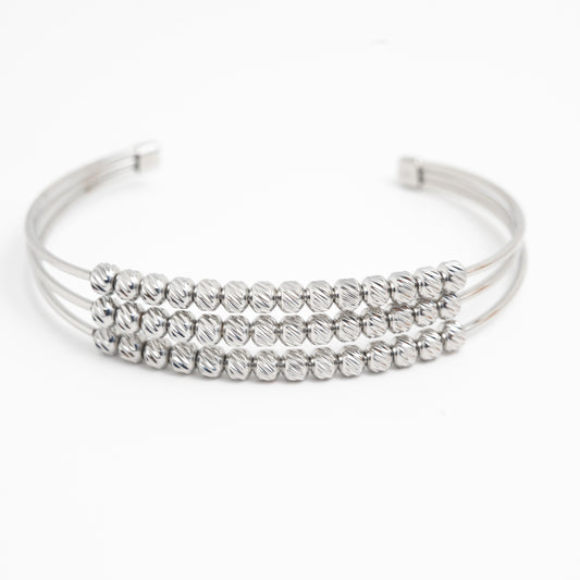 Bracelet boules argenté en Acier inoxydable-Nassy steel