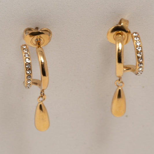 boucles d'oreilles en acier inoxydables plaqué or 18K
