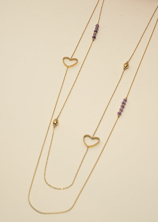 sautoir coeur - acier inoxydable