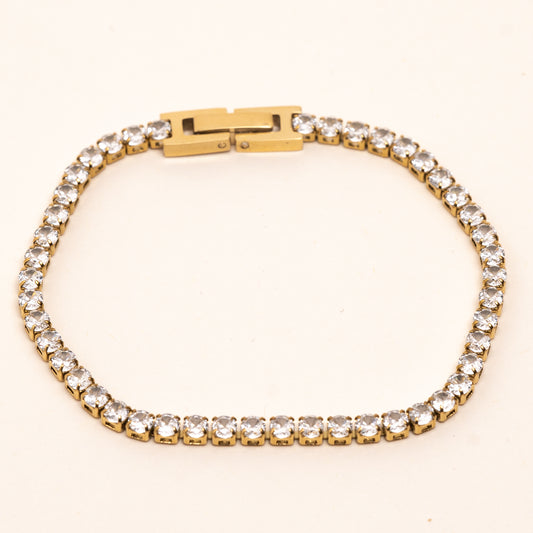 bracelet en acier inoxydable plaqué or 18K