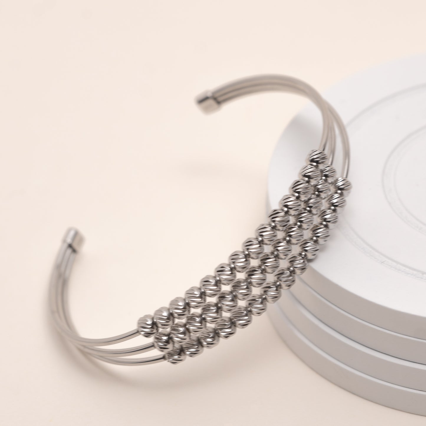 Bracelet boules argenté en Acier inoxydable