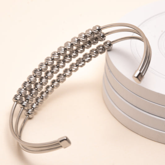 Bracelet boules argenté en Acier inoxydable