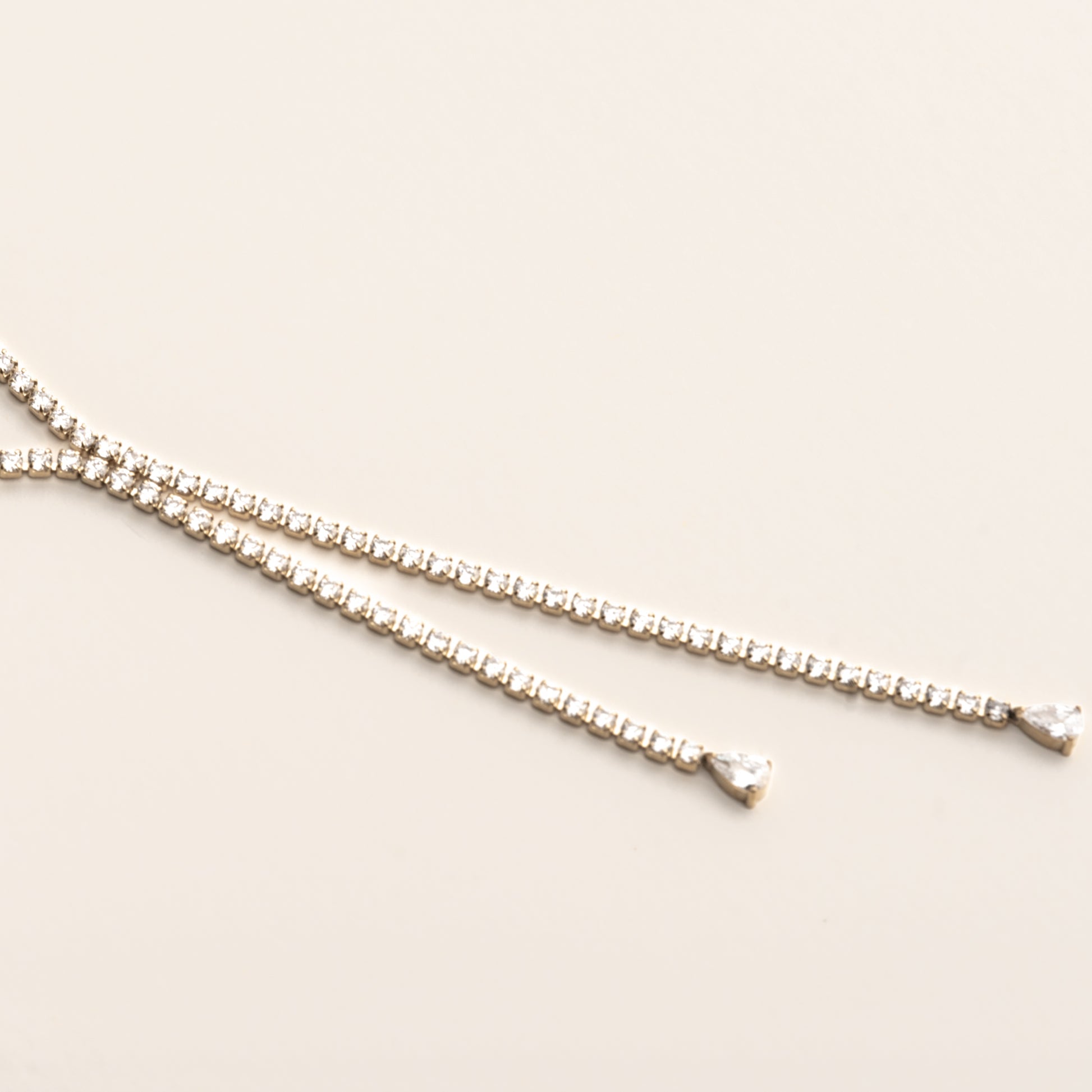 collier rivière doré en acier inoxydable et strass 