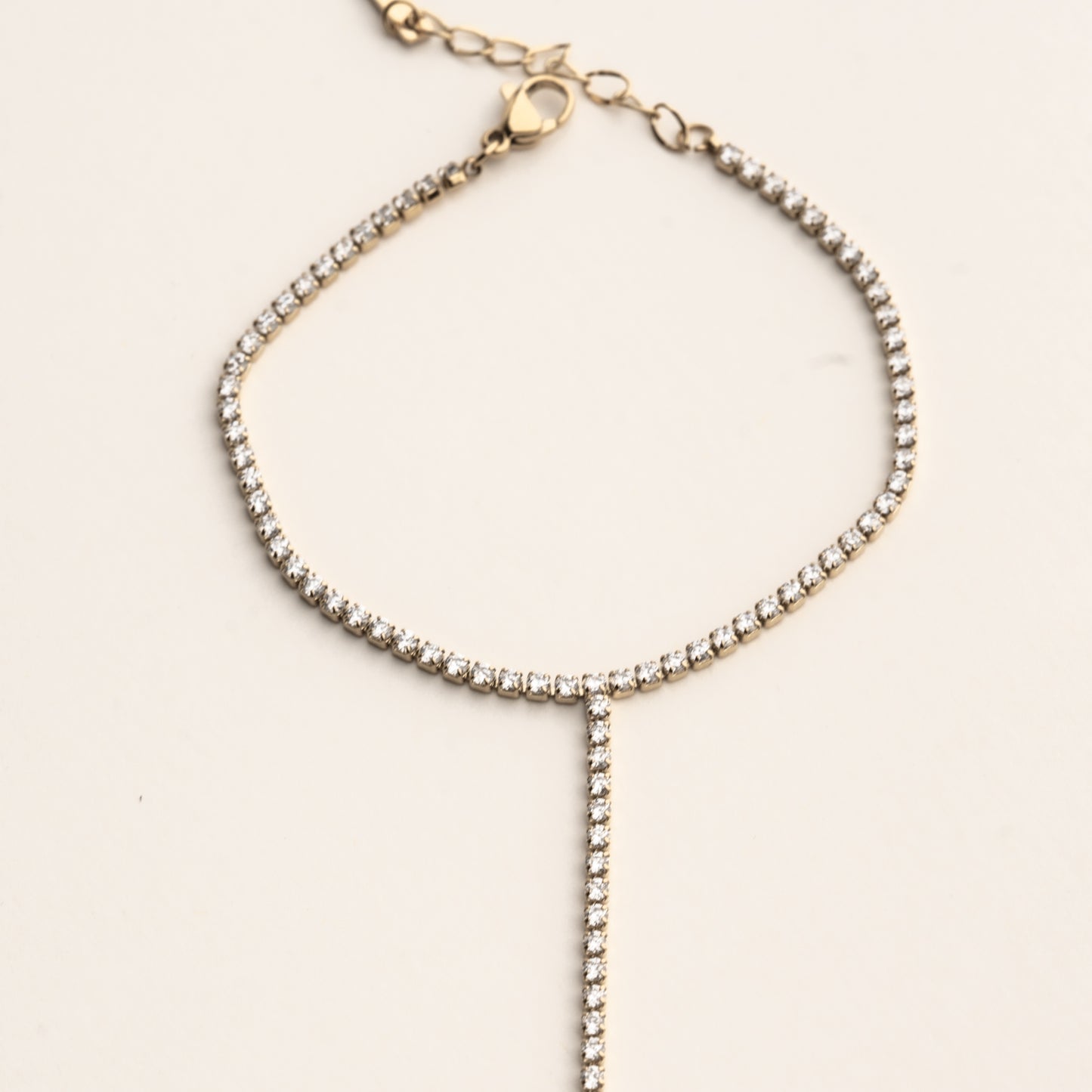 rivière de main en acier inoxydable et strass 