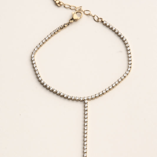 rivière de main en acier inoxydable et strass 