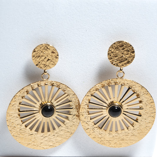 Boucles d'oreilles dorées waterproof en acier inoxydable plaqué or